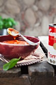 Tomato soup from a tin