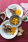 Lamb chops with mango chutney for Christmas