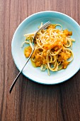 Linguine with pumpkin sauce (view from above)