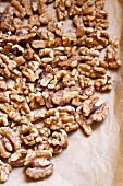 Walnuts Toasted on Parchment Paper