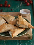 Filo pastry parcels with dill