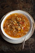 Vegetable soup with white cabbage