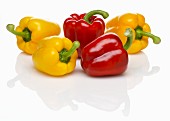 Five peppers (red, yellow)