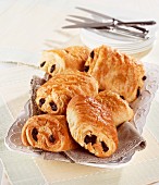 Pains an chocolat (pastries with chocolate filling, France)