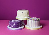Three different celebration cakes