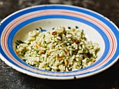 Parsley risotto with pine nuts