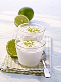 Coconut and lime mousses