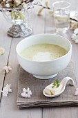 Chervil soup with tofu