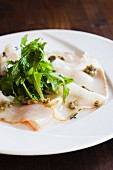 Carpaccio of House Smoked Swordfish with Caper Dressing