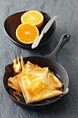 Crepe Suzette in the frying pan