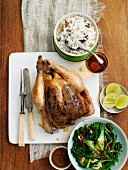 Roast chicken with rice and vegetables (Thailand)