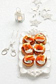 Blinis with smoked salmon and sour cream