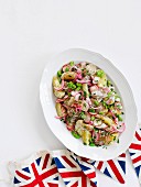 Jersey potato salad with radishes and onions (England)