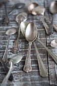 An assortment of silver spoons