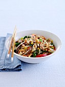 Chicken Stir Fry with Vegetables and Sprouts