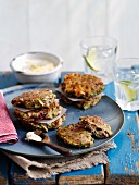 Feta Beetroot Courgette Fritters