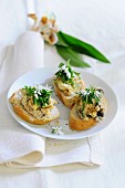 Bruschetta with wild garlic