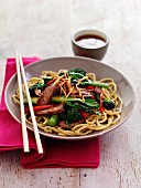 Teriyaki beef with noodles and broccoli (Asia)