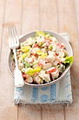 Surimi salad with celery and mayonnaise