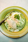 Chicken breast with rice and herb butter