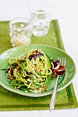 Courgette linguine with pine nuts