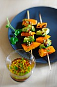 Grilled squash skewers