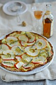 Flatbread topped with apples and thyme