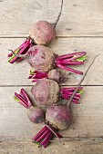 Garden Beetroot on rustic wooden table