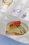 Cream of asparagus soup with bacon
