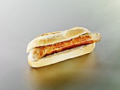 A baguette roll with a sausage