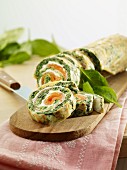 Spinach roulade with smoked salmon