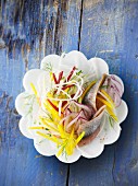 Herring salad with red onions