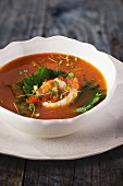 Fish soup with prawns