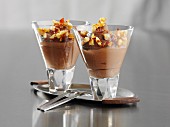 Chocolate mousse with nuts