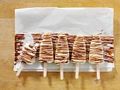 Ice lollies with nougat stripes