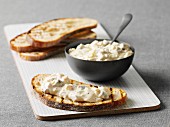Toasted bread with herring spread (Sweden)