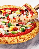 Veggie Pizza; Sliced