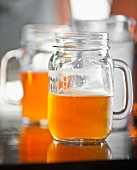 Mason jars of beer