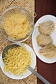 Variety of Asian noodles