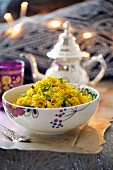 Pilau rice (oriental rice dish) with coriander