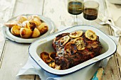 Roast lamb with lemon and mint