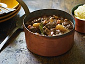 Boeuf Bourguignon Cooking in a Pot (Beef Burgundy)