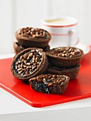 Chocolate mocha tartlet with pecan nuts