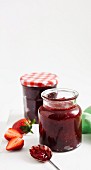 Two glasses of strawberry jam