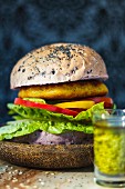 Vegetarian lentil burger