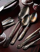 Silverware on Wooden Table