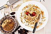 Pasta with breadcrumbs, tomatoes, parmesan and garlic
