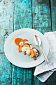 Salty baked nectarines with goats cream cheese