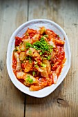 Gratinated fennel with tomato sauce