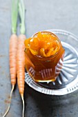 Carrot chutney and fresh carrots